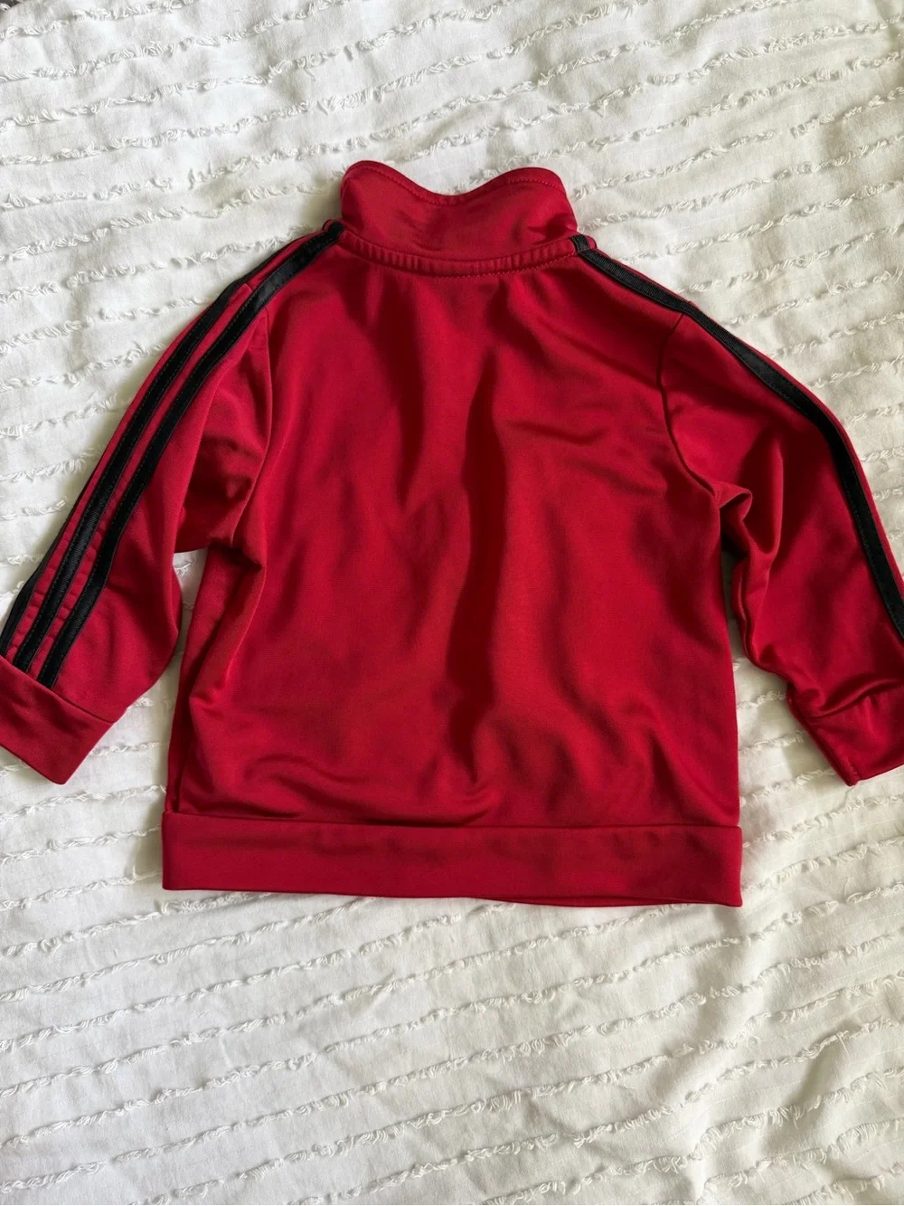 Adidas Baby 2 Piece Track Suit / Jogger Set Red w/ Black Stripes Size: 9 months